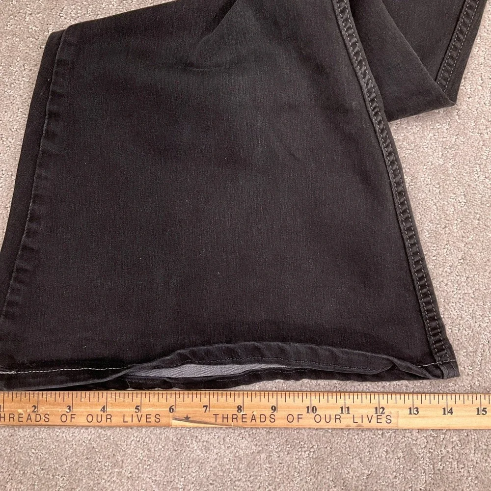 Free People Jeans‎ Women 32W 31.5L Black Flare Chevron Stitch 70s Penny Lane VTG - Picture 9 of 12